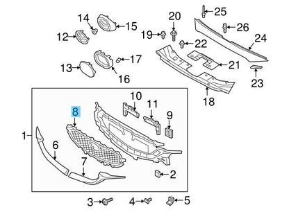 MAZDA CX-5 KF 2017-2021 Genuine Front Mesh Bumper Grille KB8C-50-719 OEM
