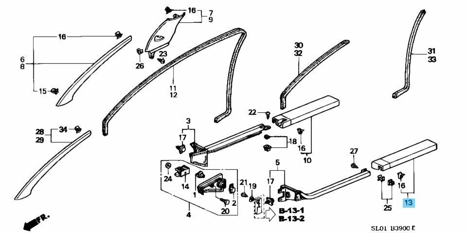 HONDA NSX NA1 NA2 90-05 Genuine Left Side Black Garnish 84251-SL0-010ZC OEM RHD
