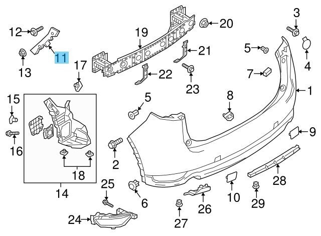 MAZDA CX-5 KF2P 17-23 Genuine Rear Bumper Retainer Bracket LH KB8A-50-2J1B OEM