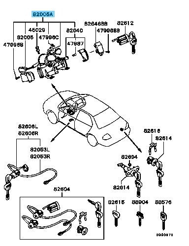 MITSUBISHI LANCER CS6A 02-07 Genuine Engine Starting Switch Assy MN113397 OEM