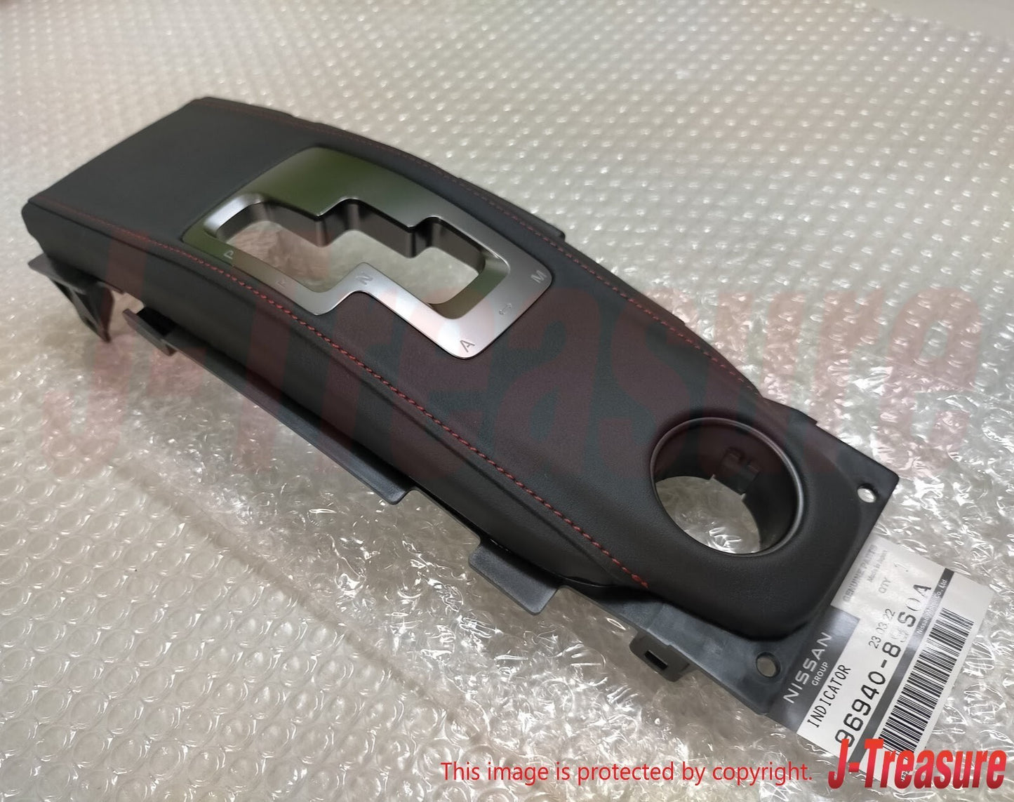 NISSAN GT-R R35 14-15 Genuine Red Stitched Nismo 15 Shifter Indicator Finisher