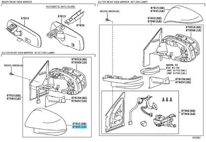TOYOTA RAV4 ALA4# 14-17 Genuine Outer Mirror Cover Silver LH 87945-48040-B0 OEM