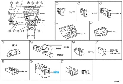 TOYOTA PRIUS V ZVW41 2012-2017 Genuine Combination Switch Assy 84970-47020 OEM