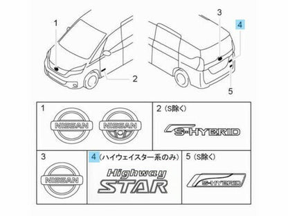 NISSAN ELGRAND E52 SERENA C27 Genuine Rear Emblem Badge "Highway STAR" OEM Parts