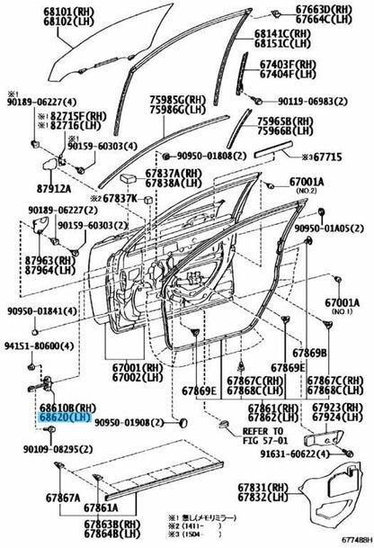 TOYOTA LEXUS CT200h ZWA10 11-15 Genuine Front Door Check Assy RH 68610-76010 OEM