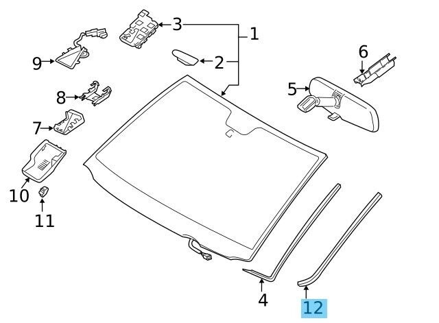 TOYOTA TUNDRA GSK5# UCK5# 07-21 Genuine Windshield Outside Moulding RH & LH Set