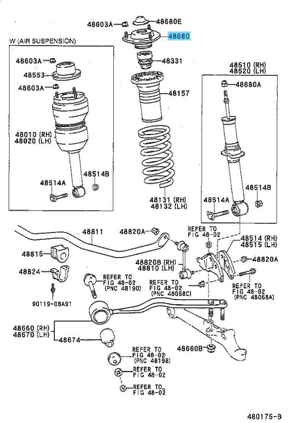 TOYOTA LEXUS LS400 UCF20 '95-97 Genuine Front Suspension Support Assy RH or LH