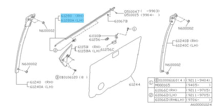SUBARU IMPREZA GC GF 93-01 Genuine F/Door Out Weather Strip RH & LH Set OEM