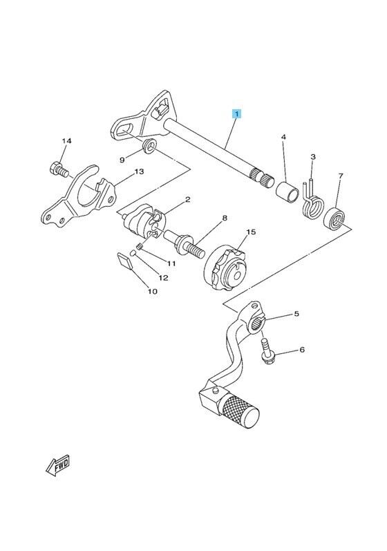 YAMAHA YZ125 1996-2004 Genuine Shift Shaft Assy 4SS-18101-10-00 OEM