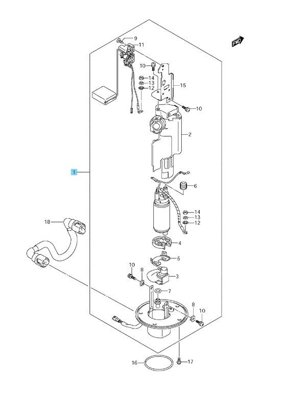 SUZUKI HAYABUSA GSX1300R 2008-2012 Genuine Fuel Pump Assy 15100-15H00 OEM