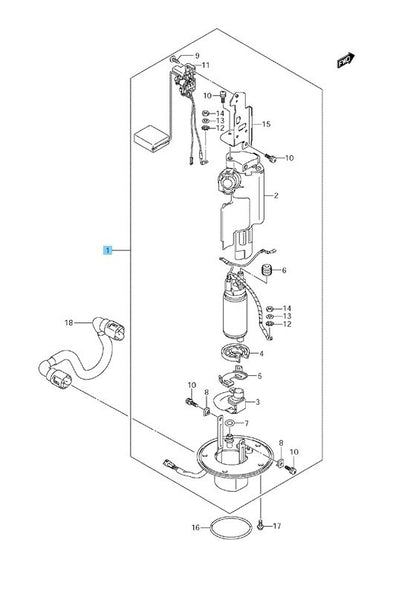 SUZUKI HAYABUSA GSX1300R 2008-2012 Genuine Fuel Pump Assy 15100-15H00 OEM