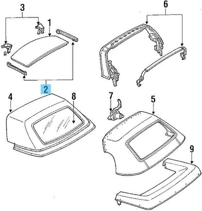 MAZDA RX-7 CONVERTIBLE FC3C 88-91 Genuine Roof Weather Strip RH FC54-R1-951B OEM