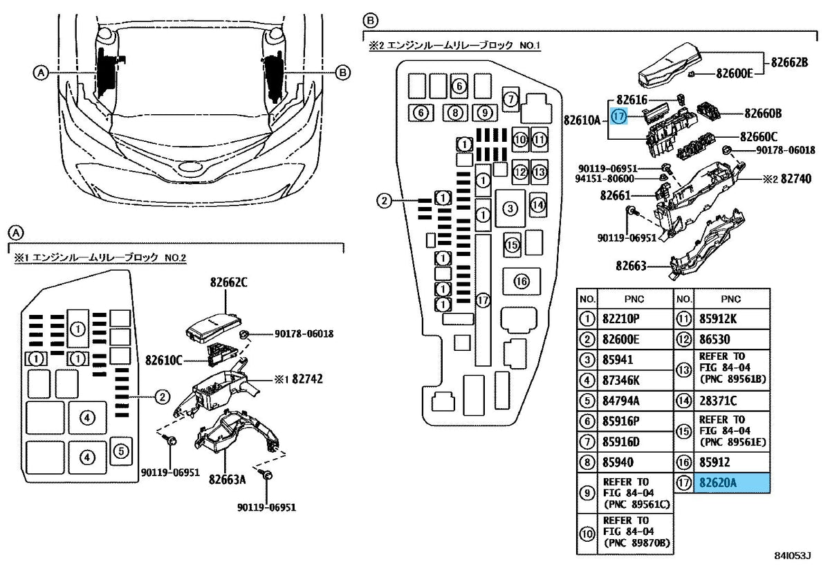 TOYOTA CAMRY (HYBRID) AXVH7# '18-24 Genuine Fusible Link Block Assy 82620-33140