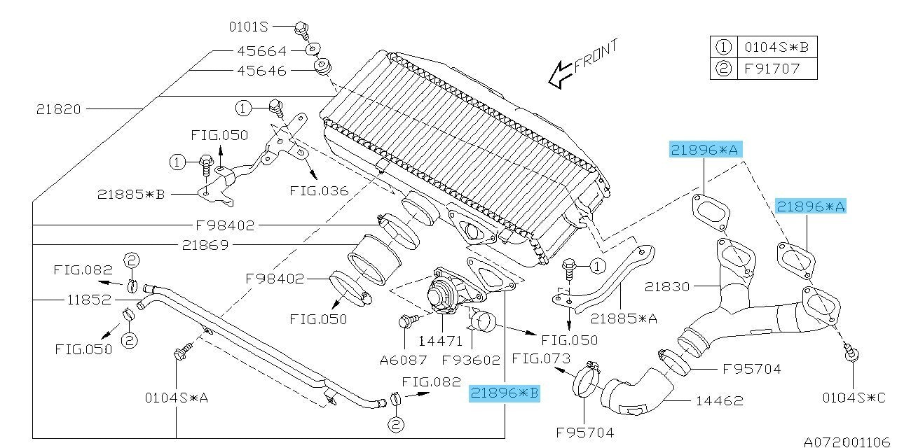 SUBARU WRX STI VAF 2015-2020 Genuine Inter Cooler Gasket 3 Pieces Set OEM