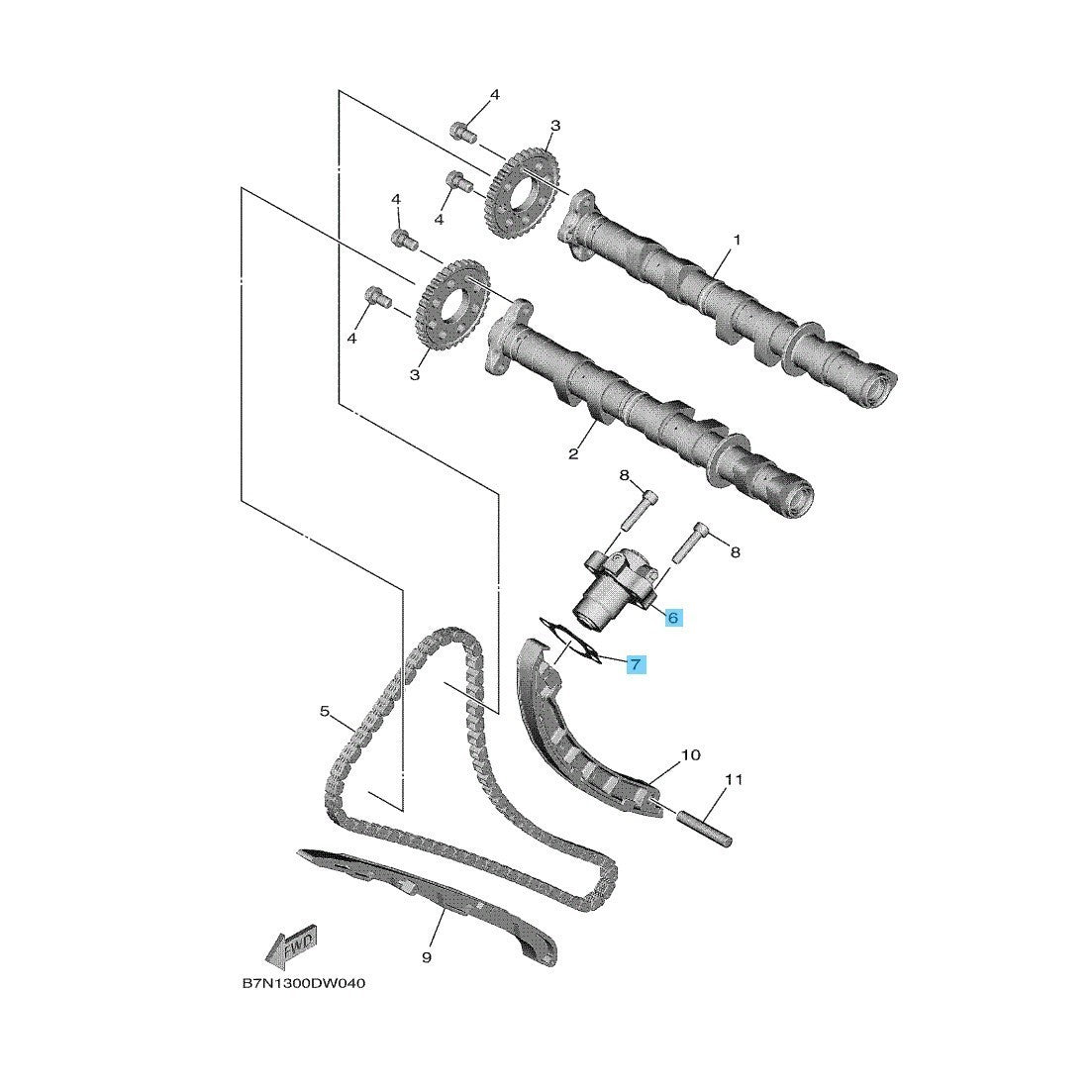 YAMAHA MT-09 '21-24 XSR900 '22-24 Genuine Cam Chain Tensioner & Gasket Set OEM