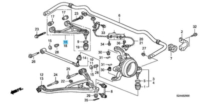 HONDA S2000 AP1 AP2 04-09 Genuine Rear Upper Control Arm RH 52390-S2A-J02 OEM