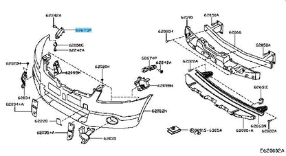 NISSAN QASHQAI J10E Genuine Front Bumper Side Bracket RH 62222-JD000 OEM