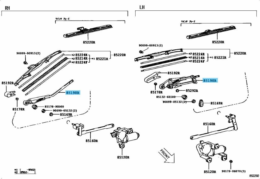 TOYOTA LAND CRUISER FZJ80 92-97 Genuine Rear Wiper Arm Assy RH & LH Set OEM