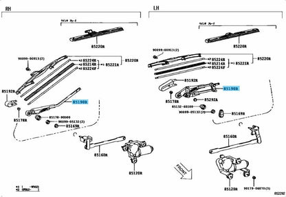 TOYOTA LAND CRUISER FZJ80 92-97 Genuine Rear Wiper Arm Assy RH & LH Set OEM