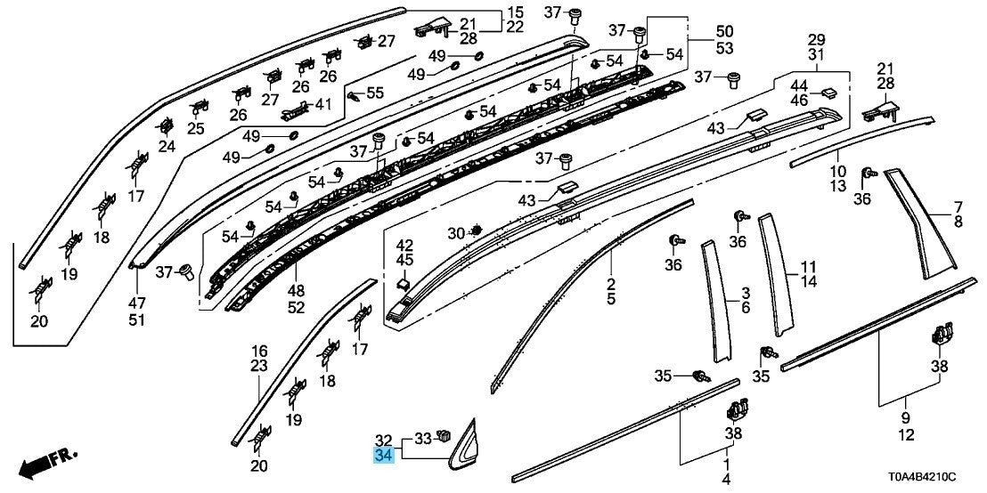 HONDA CR-V RM1 RM4 12-16 Genuine Front Corner Pillar Garnish LH 75495-T0A-003