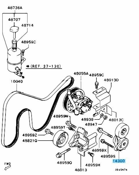 MITSUBISHI LANCER EVO 5 & 6 CP9A Genuine Alternator Drive Belt Auto Tensioner