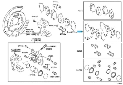 TOYOTA RAV4 ACA30 06-13 Genuine Rear Anti Squeal Disc Brake Shim Kit RH & LH OEM