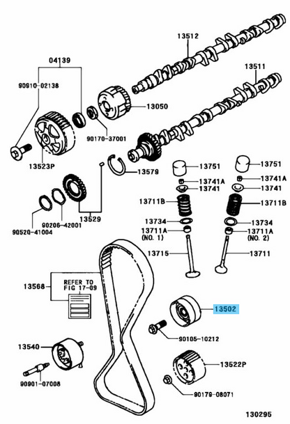 TOYOTA LEXUS IS200 IS300 GXE10 99-01 Genuine Timing Belt Idler 13503-70080 OEM