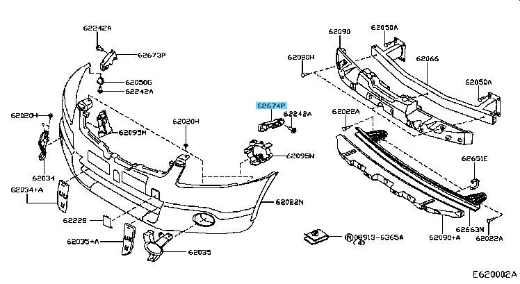NISSAN QASHQAI J10E Genuine Front Bumper Side Bracket LH 62223-JD000 OEM