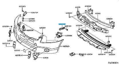 NISSAN QASHQAI J10E Genuine Front Bumper Side Bracket LH 62223-JD000 OEM