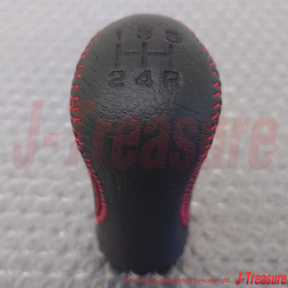 NISSAN FAIRLADY Z 300ZX Z32 Genuine Leather Gear Stick Shift Knob Red Stitch OEM