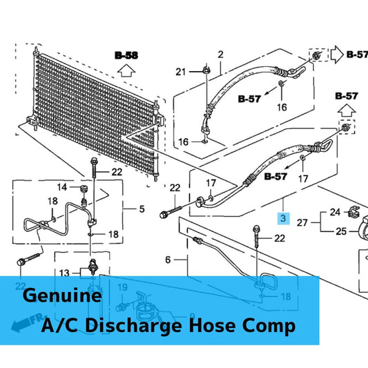 HONDA S2000 AP1 AP2 2000-2009 Genuine A/C Discharge Hose Comp 80315-S2A-003 OEM
