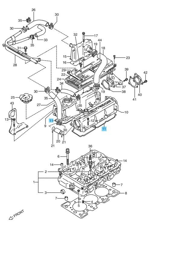 SUZUKI CAPPUCCINO EA11R 1991-1995 Genuine Camshaft Housing Gasket x2 Set OEM