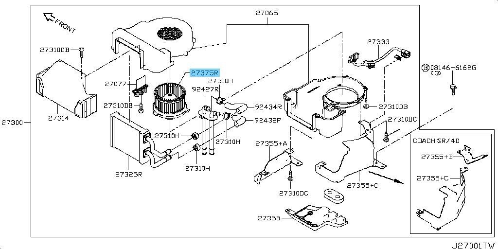 NISSAN NV350 CARAVAN E26 Genuine Blower Motor & Fan Assy 27220-3XA1A OEM