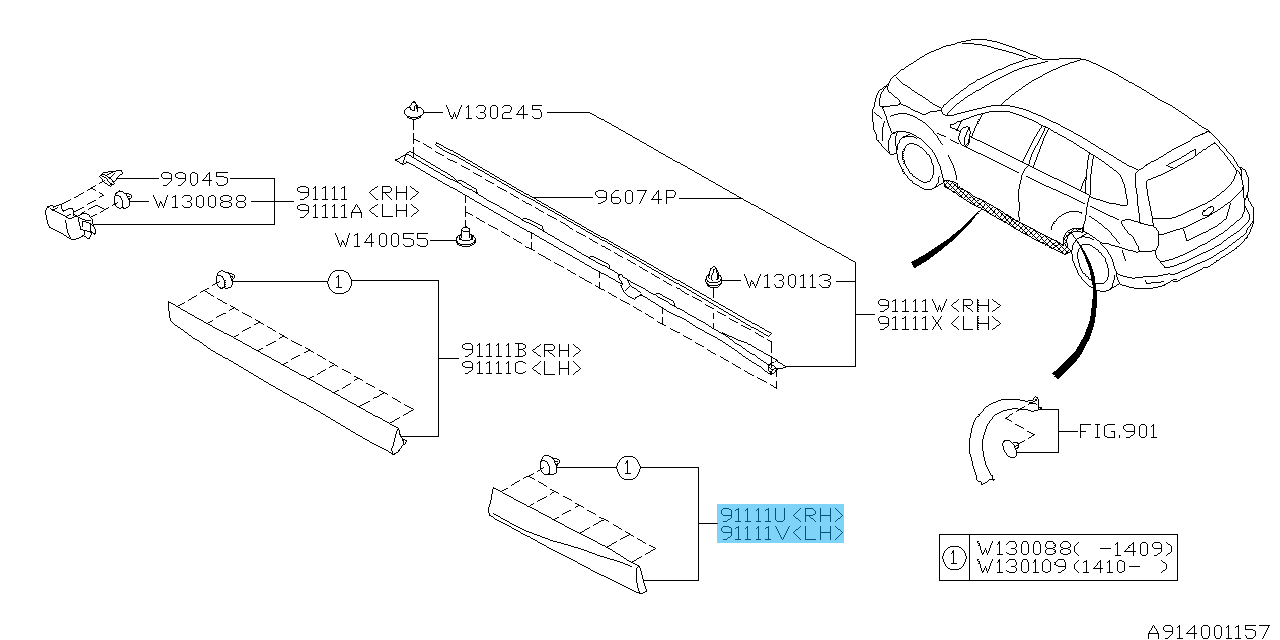 SUBARU FORESTER SJ# 14-18 Genuine Rear Door Garnish Molding RH & LH Set OEM