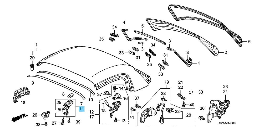 HONDA S2000 AP1 AP2 '00-09 Genuine Hardtop Handle Lock Assy LH 85150-S2A-901