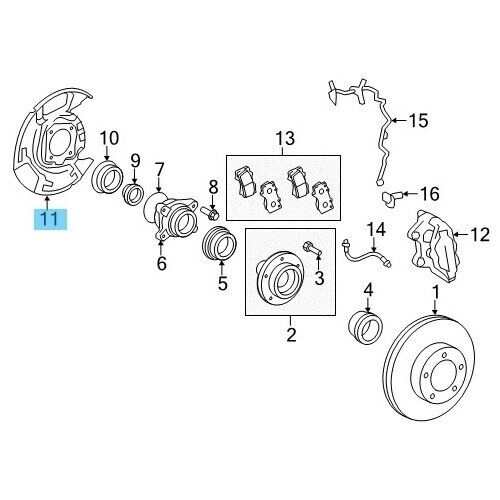 TOYOTA TUNDRA 07-21 Genuine Cover Disc Brake Dust Front Right 47703-0C031 OEM