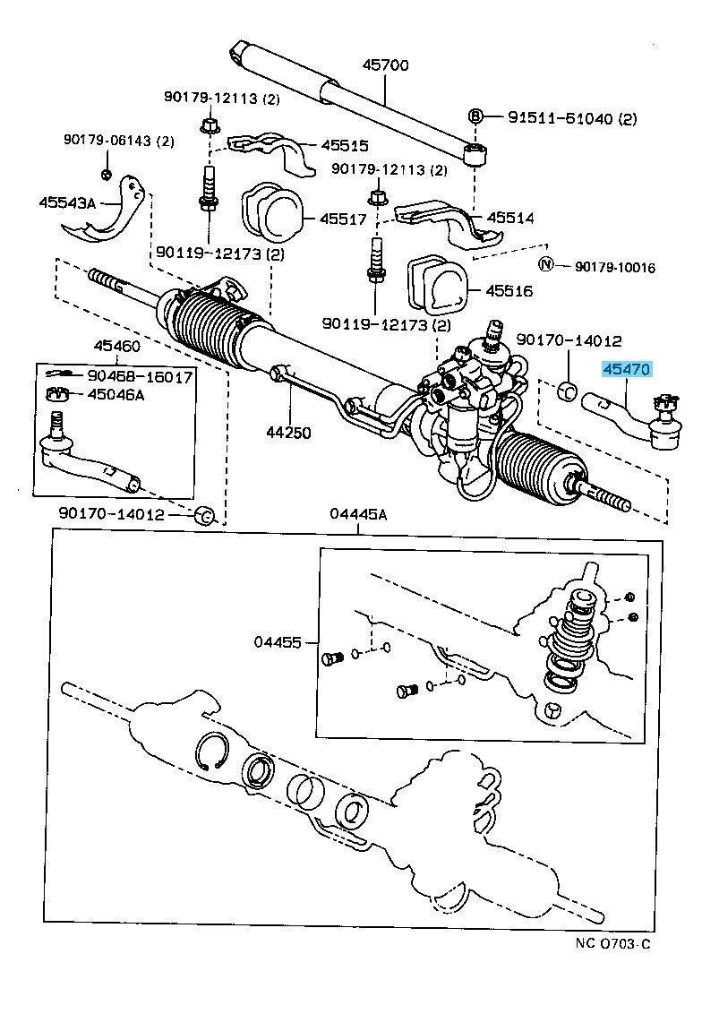 LEXUS LS400 UCF10L 1990-1994 Genuine Tie Rod Assy Left 45470-59015 OEM