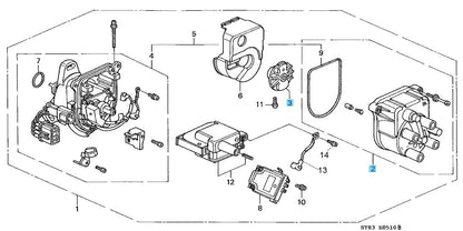 HONDA ACURA INTEGRA DB8 DC2 1997-2001 Genuine Distributor Cap & Rotor set OEM