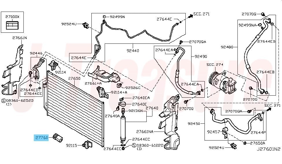 NISSAN PATHFINDER R52 2013-2020 Genuine Ambient Air Temp Sensor 27722-3VA0A OEM