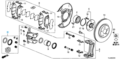 HONDA ACORD 14-17 Genuine Front Disc Brake Caliper Seal Kit 01463-TX4-A01 OEM
