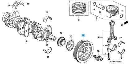 HONDA CIVIC FA5 FG2 2006-2011 Genuine Crankshaft Pulley Comp 13810-RRB-A01 OEM