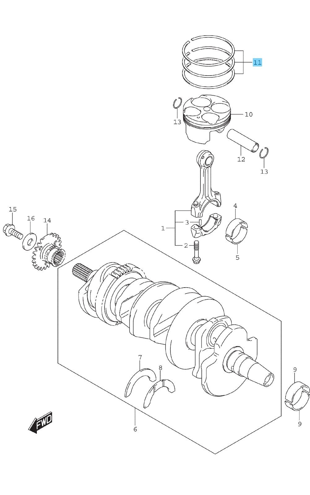 SUZUKI GSX-R600 2011-2019 2021-2024 Genuine Piston Ring Set 12140-29G20 x4 Set