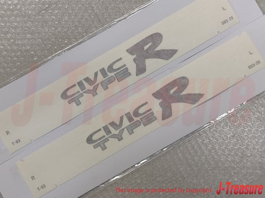 HONDA CIVIC TYPE-R EK9 Genuine Rear Side Fender Silver Decal Sticker x2 Set OEM