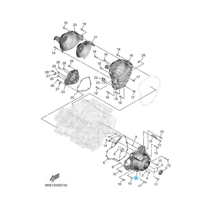 YAMAHA MT-09 2024-2025 Genuine Crankcase 1 Cover LH  BME-15411-00-00 OEM