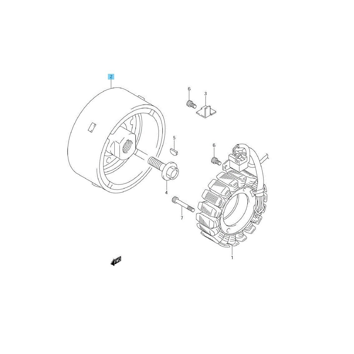 SUZUKI V-STROM DL1000 2002-2009 Genuine Magneto Rotor Assy 32102-06G10 OEM
