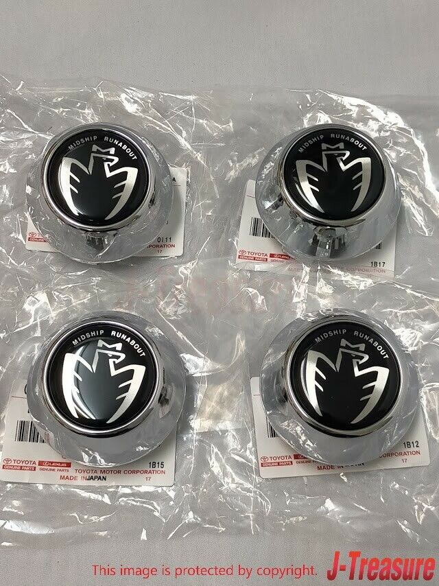 TOYOTA MR2 Spyder MR-S ZZW30 Genuine MIDSHIP RUNABOUT Wheel Center Cap Black x4