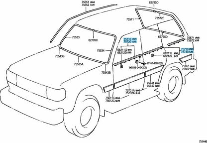 TOYOTA LAND CRUISER LX450 FJ80 FZJ80 Genuine Front Rear Moulding Set Chrome OEM