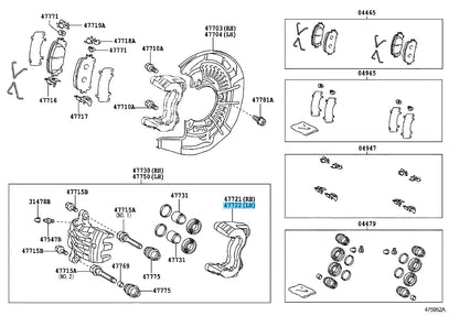 TOYOTA HIGHLANDER 08-13 Genuine Fr/Disc Brake Cylinder Mount LH 47722-48140