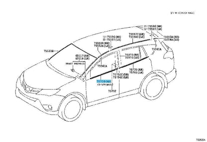 TOYOTA RAV4 ALA4# 2013-2018 Genuine Front Door Belt Moulding RH 75710-42040 OEM