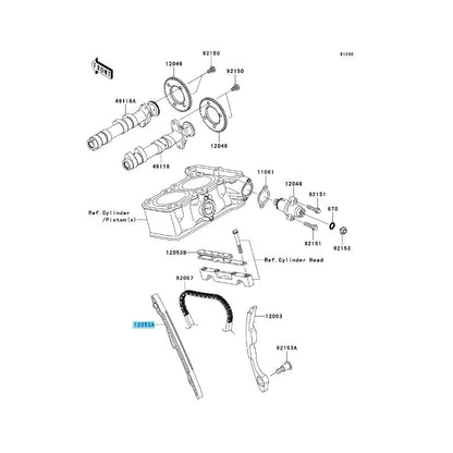 KAWASAKI NINJA 250R EX250J 2008-2012 Genuine Front Chain Guide 12053-0102 OEM